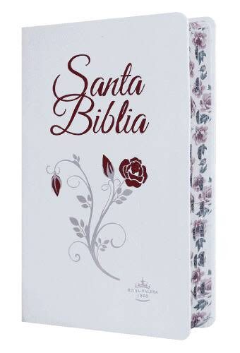 Books BIBLIA CANTO FLOREADA COLOR BLANCO LETRA GRANDE