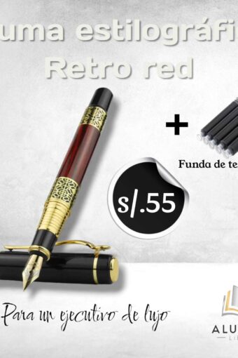 Books PLUMA ESTILOGRAFICA DE METAL COLOR NEGRO CON DORADO Y MADERA