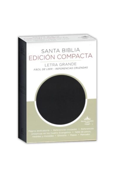 BIBLIA COMPACTA NEGRO SIMIL PIEL