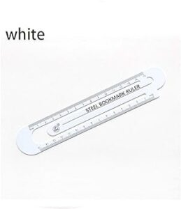 MARCAPAGINAS DE METAL CON REGLA COLOR BLANCO