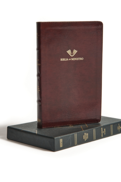 BIBLIA DEL MINISTRO COLOR CAOBA BORDE DORADO CON CAJA