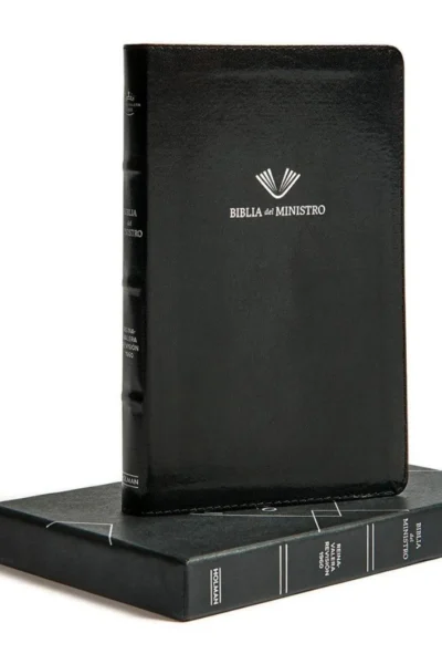 BIBLIA DEL MINISTRO COLOR NEGRO BORDE PLATEADO CON CAJA