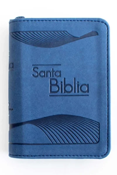 BIBLIA DE BOLSILLO PEQUEÑO COLOR AZUL CON CIERRE