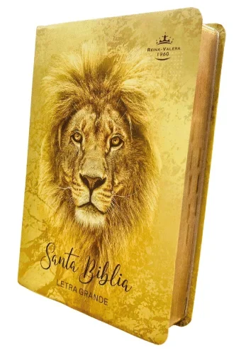 BIBLIA LETRA GRANDE LEON COLOR DORADO FILO DORADO