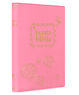BIBLIA VINIL MARIPOSA COMPACTO COLOR ROSA
