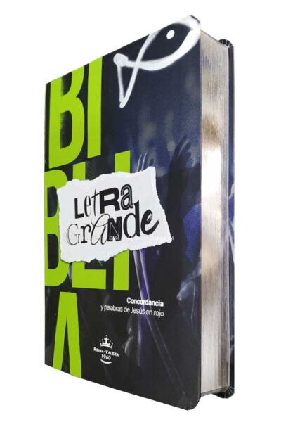 BIBLIA LETRA GRANDE PORTADA LETRAS COLOR VERDE BORDE PLATEADO