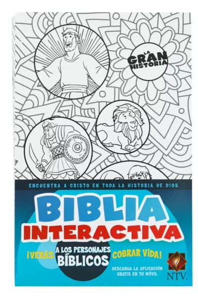 BIBLIA NTV LA GRAN HISTORIA INTERACTIVA BLANCO TELA PARA COLOREAR