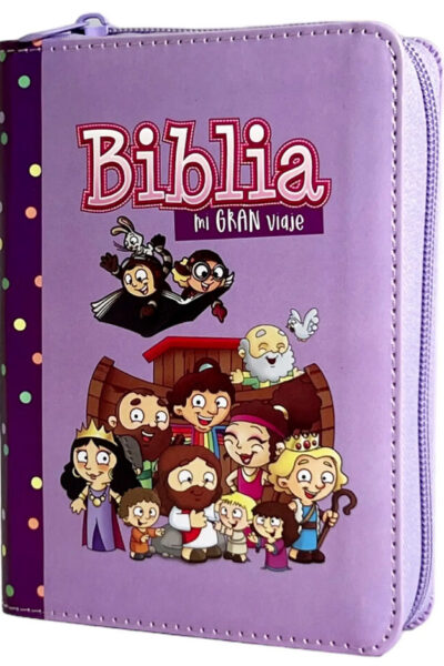 BIBLIA MI GRAN VIAJE LILA SIMIL PIEL CON CIERRE