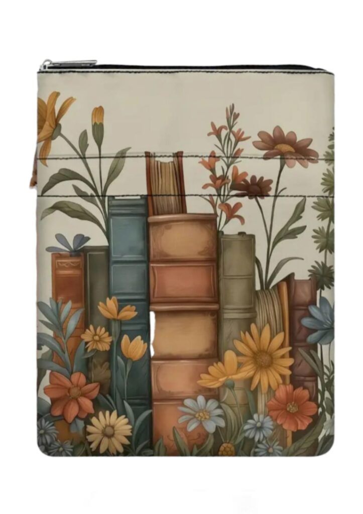 FUNDA PARA LIBRO FLORAL CLARO